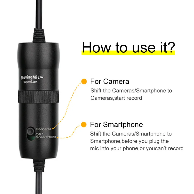 Конденсаторный петличный микрофон для видеозаписи iPhone Canon Sony DSLR Zoom H1N удобный