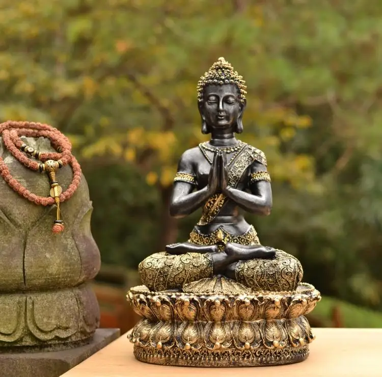 Wholesale Buddhist supplies # home good decorative Buddha art -2019 Southeast Asia Lotus Praying Sitting statue | Дом и сад