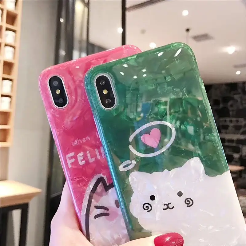 Ourpho эпоксидный Чехол для мобильного телефона iphone X XR XS MAX INS милый маленький чехол