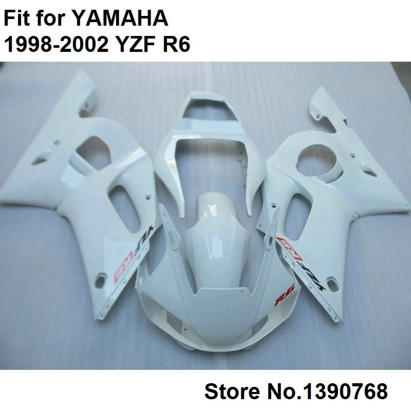 Неокрашенный комплект обтекателей для кузова мотоцикла Yamaha YZF R6 1998-2002 белые