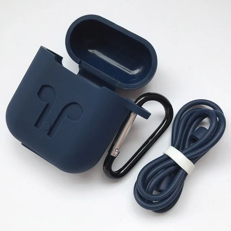 Силиконовый защитный чехол + Противопылевой с карабином для Apple аксессуары Airpods