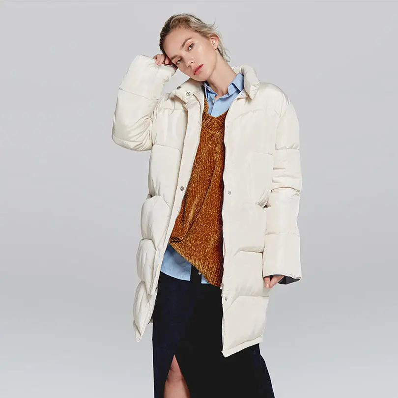 Женское длинное зимнее пальто Толстая Теплая Повседневная парка с высоким