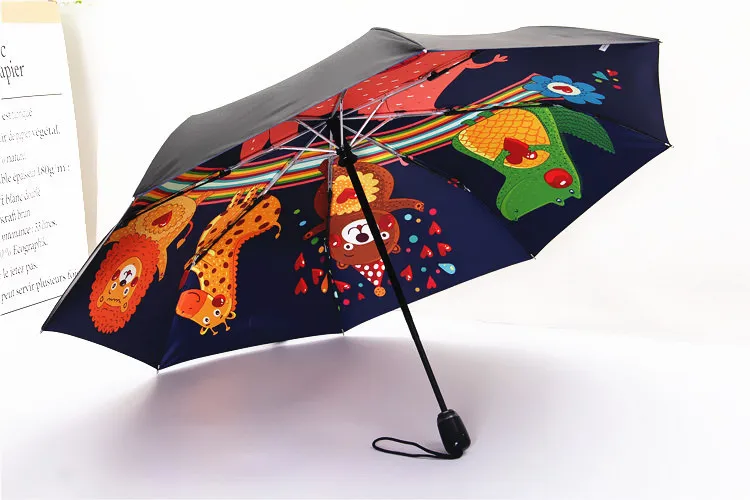 Полностью автоматический корейский креативный милый солнечный зонт с животными