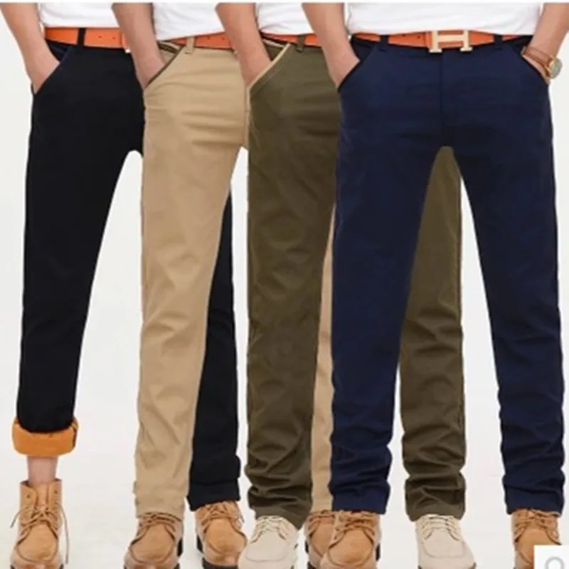 New arrival 2015 hot-selling male tooling slim plus velvet thickening size casual pants p40 | Мужская одежда