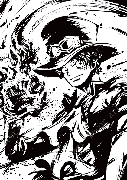 Черно белая цельная обезьянка D. Luffy аниме комиксы холст картины винтажные крафт
