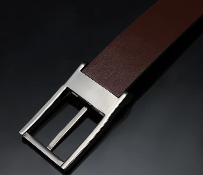 Мужской тонкий ремень из искусственной кожи черный и красный классический