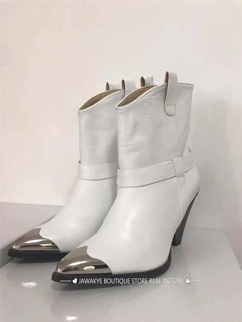 Botas mujer; ковбойские сапоги из натуральной кожи в западном стиле; Женские Дизайнерские Сапоги до середины икры с бахромой и металлическими заклепками на танкетке и высоком каблуке