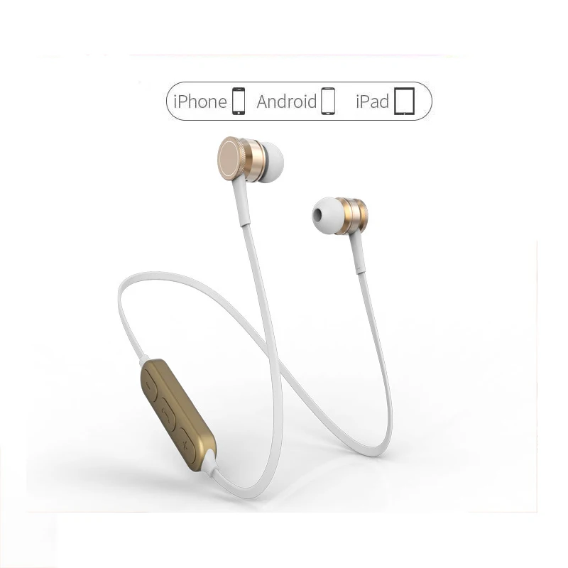 Розовое золото спорт Беспроводной наушники bluetooth вкладыши гарнитуры для девочек