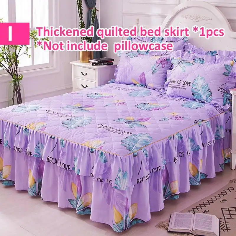 I Bed Skirt Фиолетовая темно-синяя хлопковая одно-, двуспальная кровать, юбка, наматрасник, Нижняя юбка, 150x200 см, постельные юбки, покрывало, кровать, юбка, наволочка - Цвет: I Bed Skirt