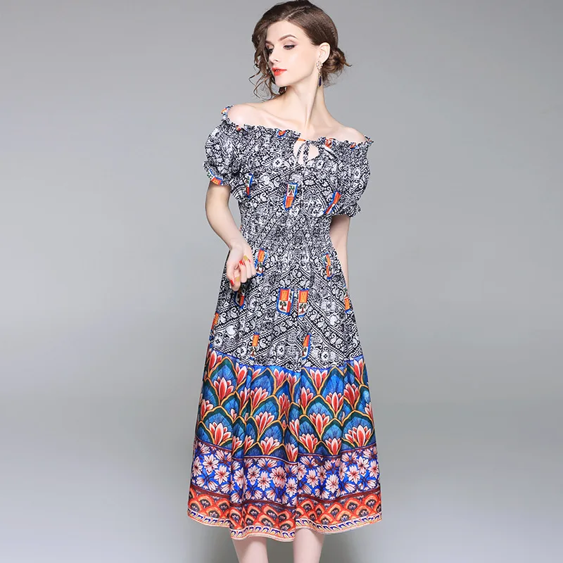 Европа стоять в весна 2018 Платье из новой коллекции слово марки талии поставлена