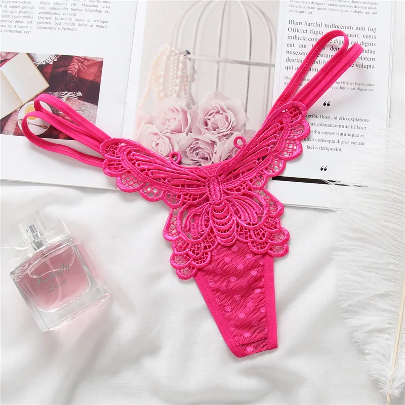 

women Female Sexy Japan Styles Embroidery G string Pearls lace hollow out thong panties butterffly underwears new styles 2018