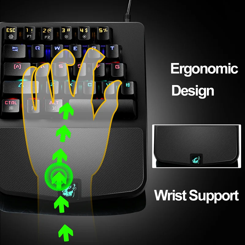 Проводная клавиатура с 28 клавишами Freewolf K9 RGB светодиодный Usb подсветкой