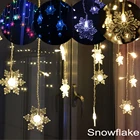 Рождественская гирлянда, Светодиодная звезда, снежинка, сердце, занавеска, сосулька, гирлянда, 220 В, 5 м, уличное декоративное освещение для вечеринки, сада, сцены