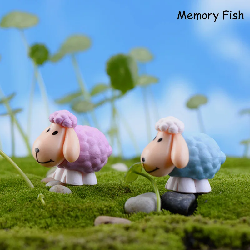 12 pcs/4 Color/4 Design 2.5 x 3 cm Cute Mini Cartoon Sheep Home Decor Garden Miniature Ornaments Anime Action Figures kids Toys | Игрушки и