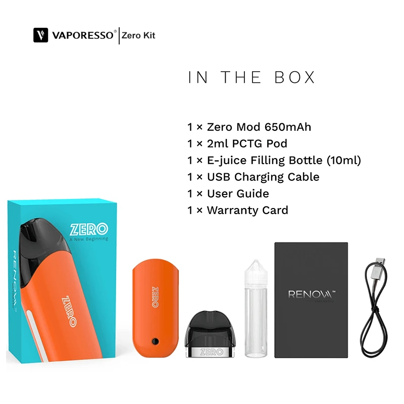 Vaporesso Renova Zero Pod комплект электронной сигареты с катушкой CCELL 650 мАч встроенный