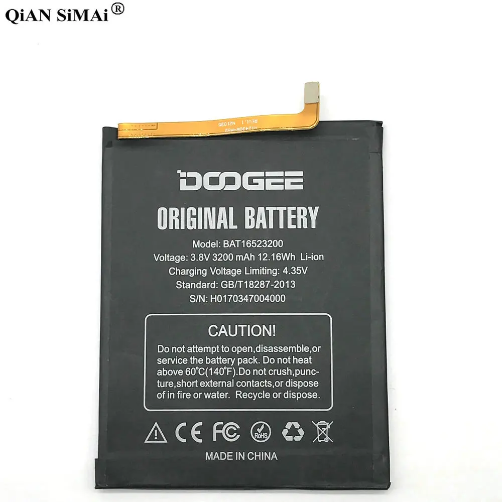 Новый высококачественный аккумулятор 3200 мАч BAT16523200 для телефонов Doogee Y6 Y6C |