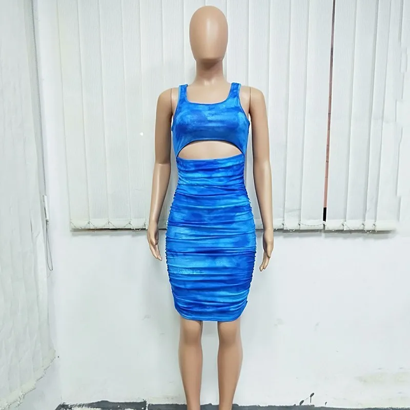 Женское платье с принтом &quotTie Dye&quot вечерние платья открытой спиной сексуальные