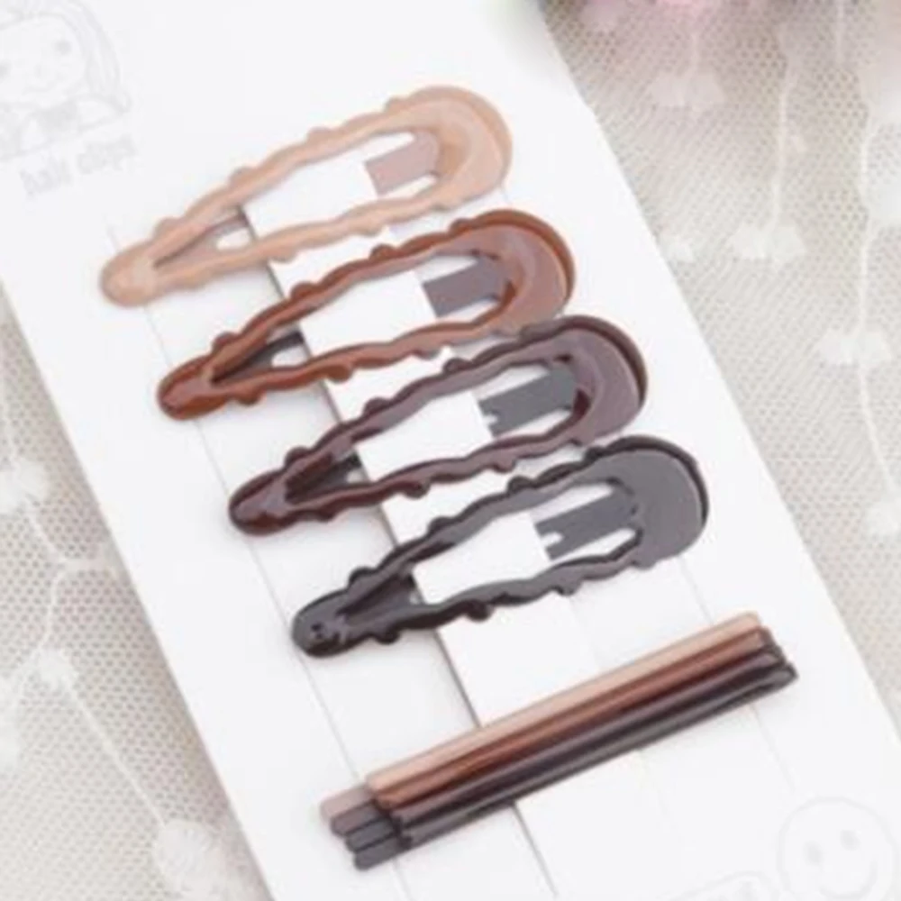 8 шт./компл. Новые простые черные заколки для волос в форме капли девочек пряжки