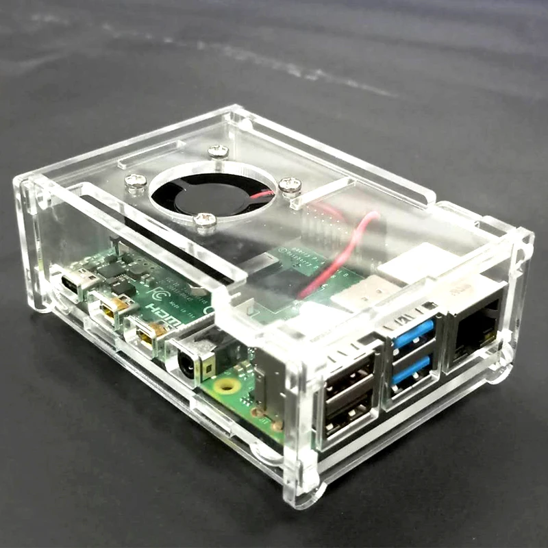 Raspberry Pi 4 акриловый корпус с охлаждающим вентилятором прозрачный Корпуса для RPI