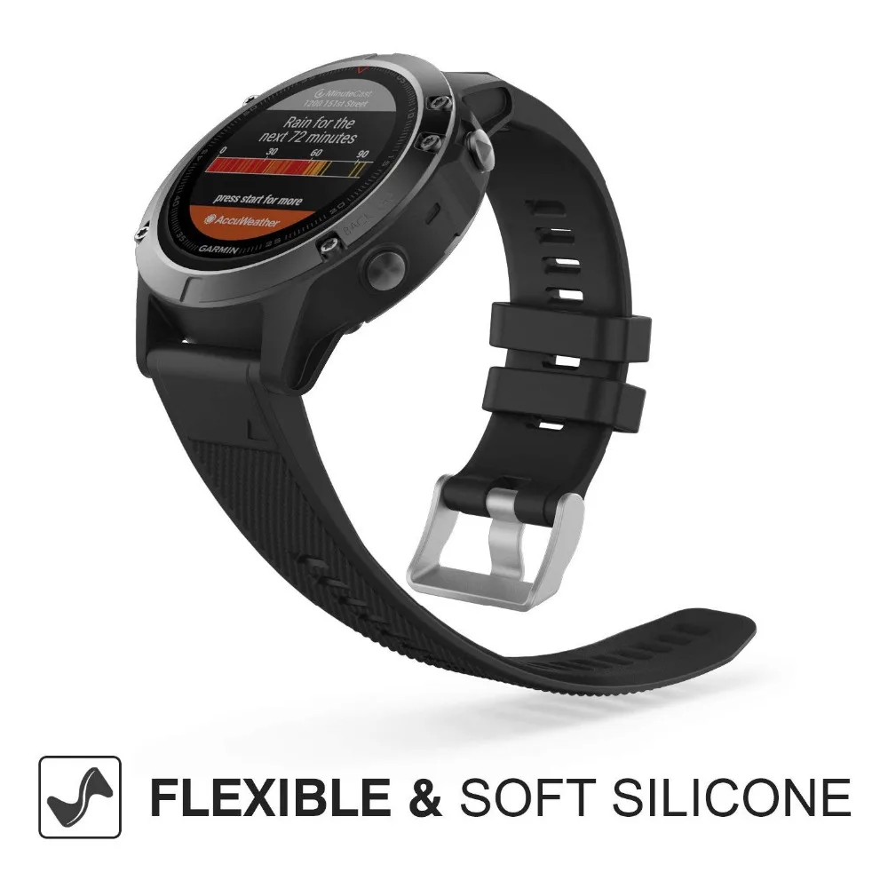 Quick Fit 22 мм ремешок для часов мягкий силиконовый сменный Garmin Fenix 5 forerunner 935