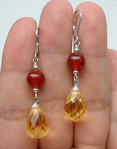 LL &ltНовые граненые кварцевые W. Красные серьги из серег|earrings red|carnelian earringsred earrings |