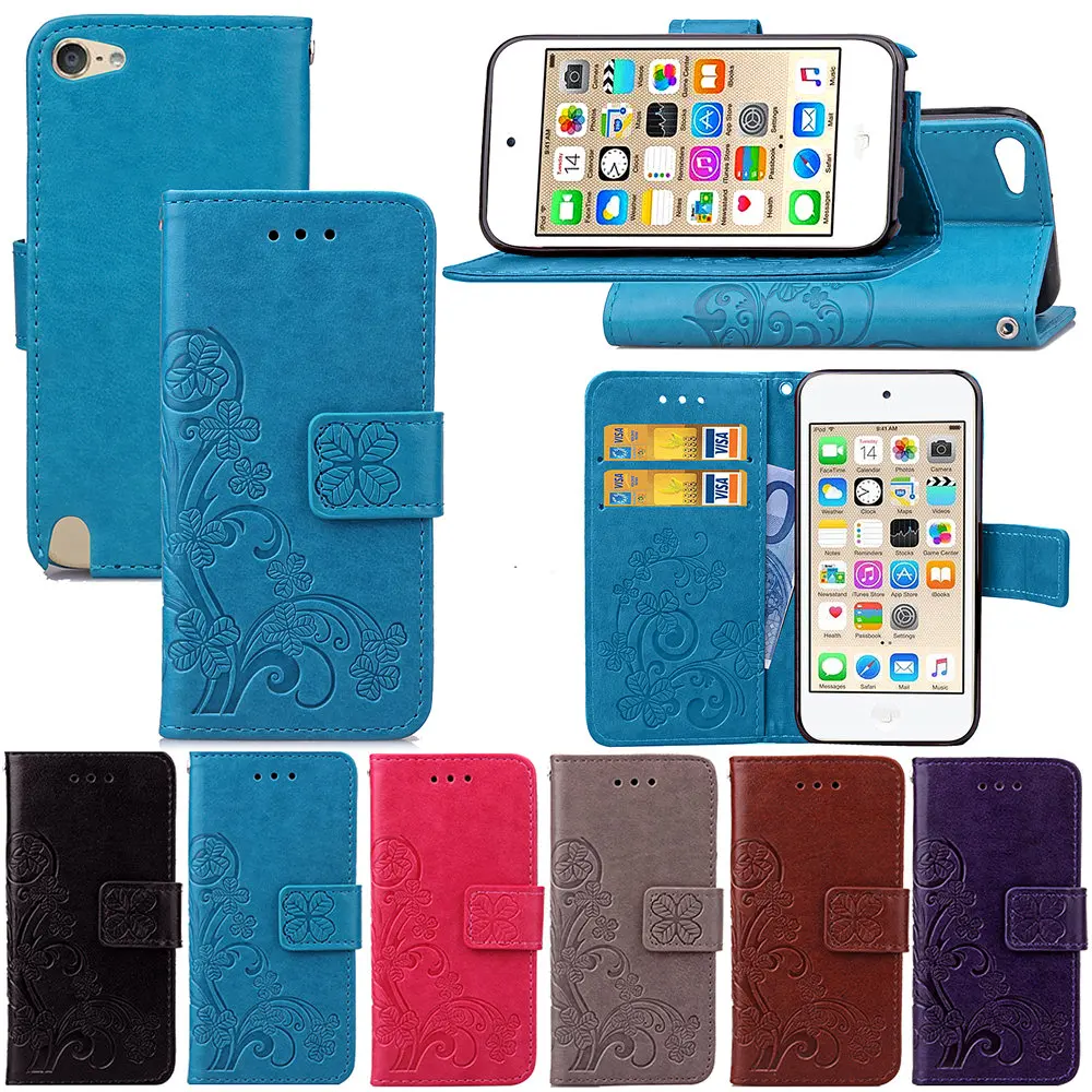 Touch6 тисненый кожаный чехол для Apple iPod touch 6 откидная крышка подставка слот карт
