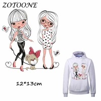 zotoone heat transfer sister clothes stickers dog patches for t shirt jeans iron on transfers diy decoration applique clothes c