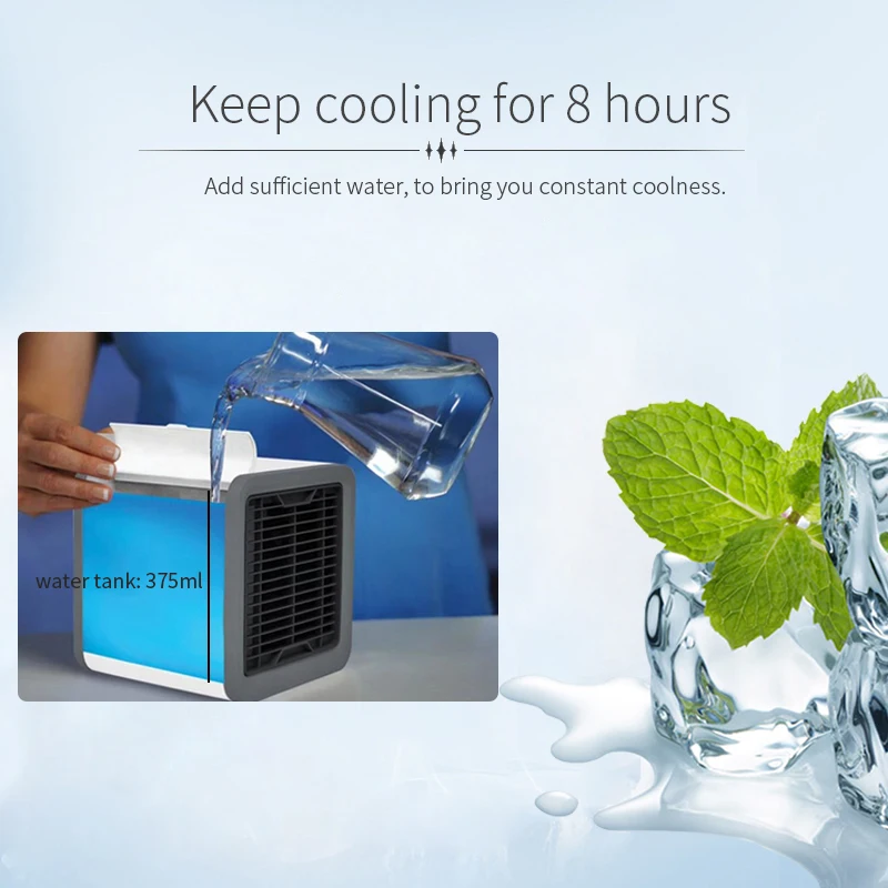 Мини Кондиционер Портативный с USB 7 цветов светильник для дома и офиса|Обогрев