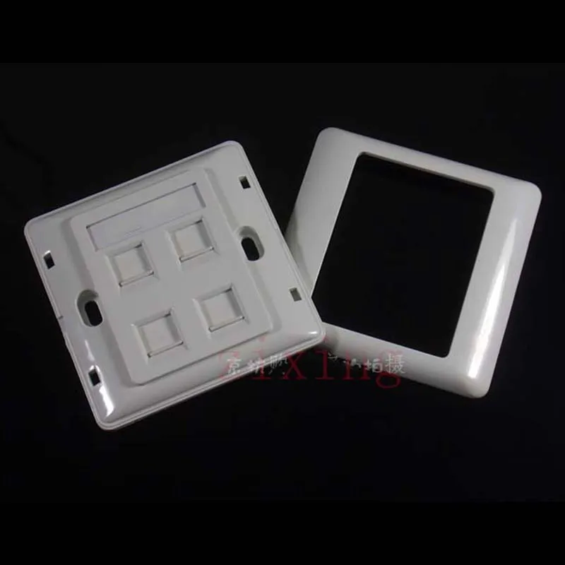 4 порта двойной RJ45 настенная лицевая пластина/Лицевая панель сети LAN Cat5e/6 + винты