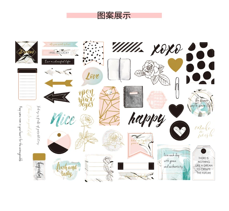 

KLJUYP 80pcs Labels Colorful Paper Die Cuts for Scrapbooking Happy Planner/Card Making/Journaling Project