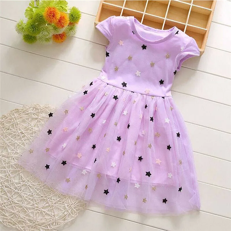 Платье принцессы с цветочным рисунком для девочек ясельного возраста кружевное