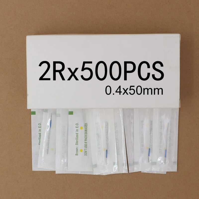 500Pc 0.4x50mm 2R Traditional Tattoo Needle For Taiwan Giant sun G-8650 G-9740 Sunshine Permanent Makeup Machine G8650 eyebrow - купить по