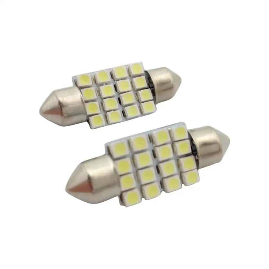 Франшиза Festoon 41mm 2 шт 16 LED 3528 SMD автомобиль гирлянда свет может 42 мм лампа яркий