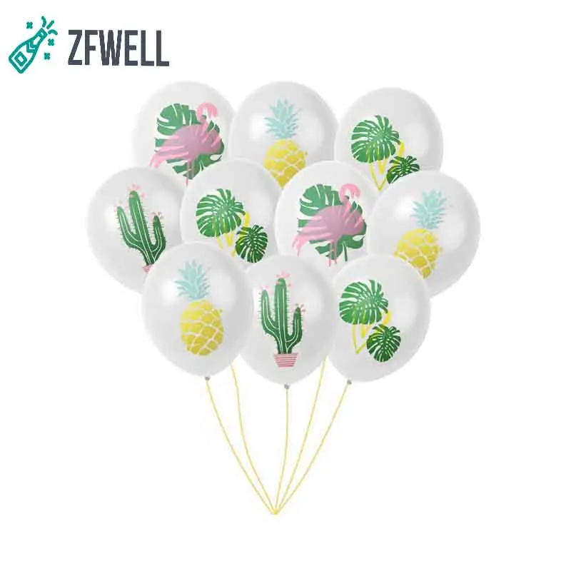 ZFWELL 10 шт./лот 12-дюймовый шар Фламинго черепаха лист кактус двухцветный печать