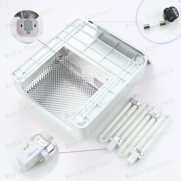 36 Вт Белый УФ-лампы 220-240 В гелем Дизайн ногтей (ЕС Plug) с 4 шт. 365nm для Инструменты |