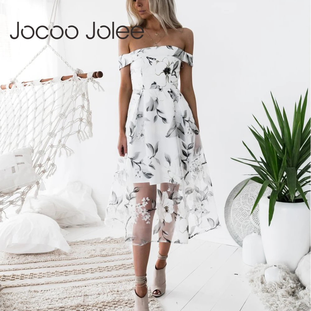 Женское пляжное платье Jocoo Jolee Пляжное с открытыми плечами в богемном стиле