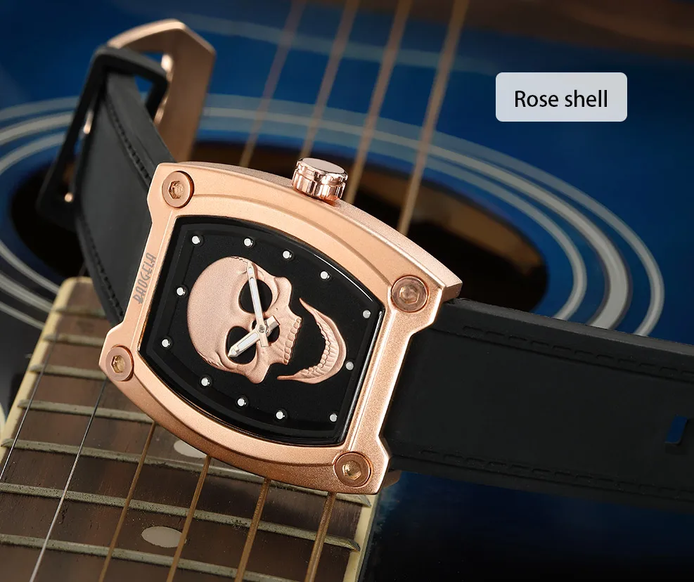 BAOGELA nouveau Спорт кварцевые squelette montres bande de Silicone грудь для люминисцентных crâne montre-браслет homme Relogios Mascu