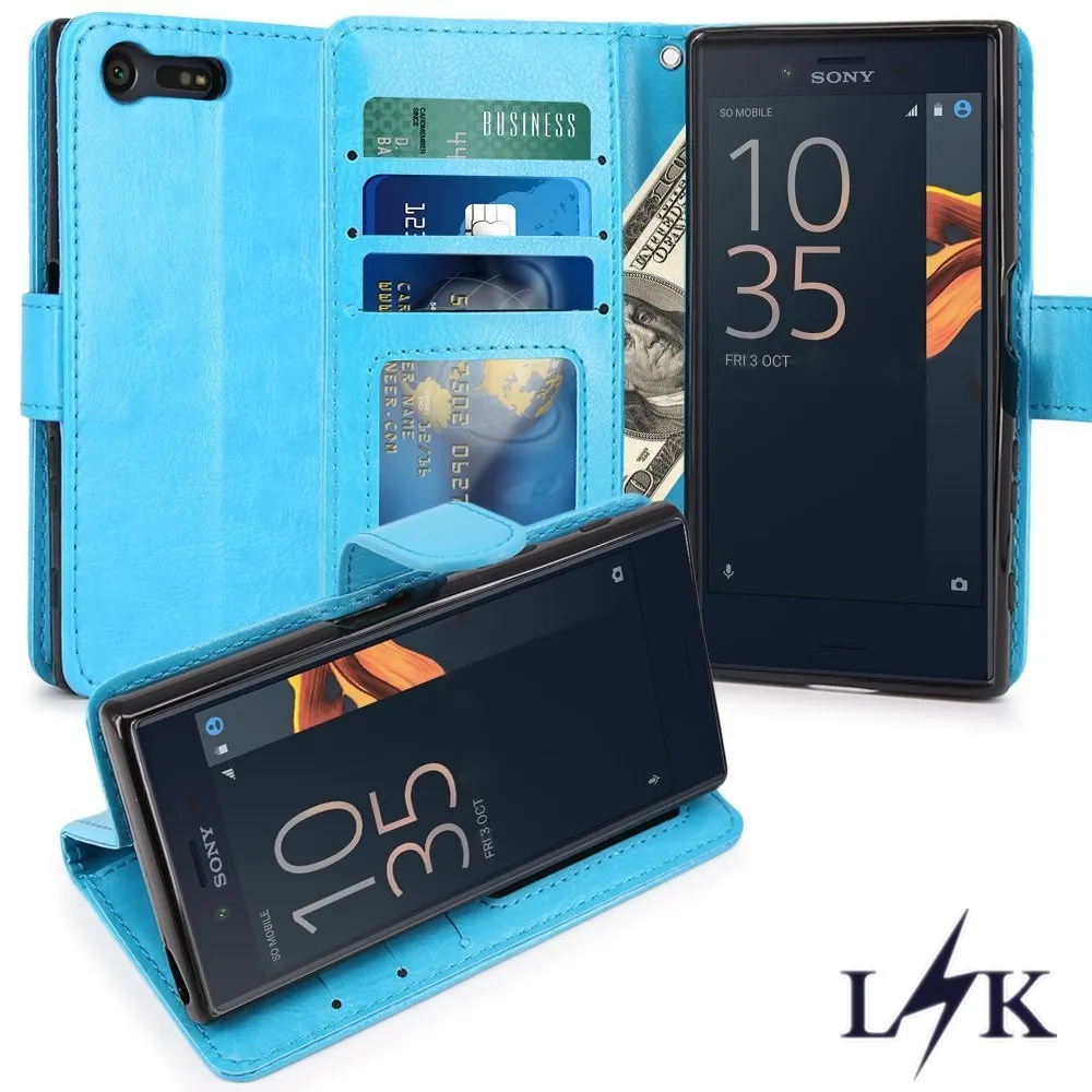 Для Xperia X Compact чехол LK Роскошный PU кожаный бумажник откидная крышка с карты слоты и