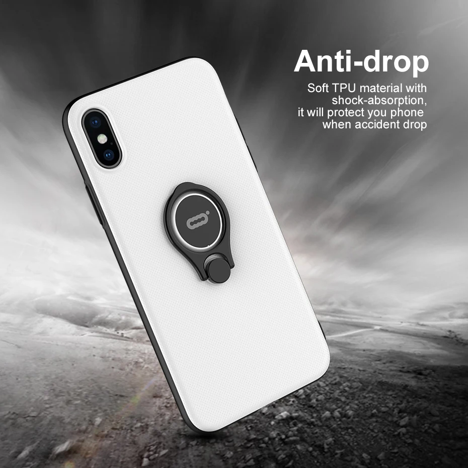 Оригинальный кольцевой держатель чехол для iphone X 10 Kickstand Мягкий ТПУ жесткий