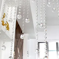 20 Meters 30mm Crystal Glass Octagon Beads Chains Crystal Hanging Glass Crystal Strands for Wedding Centerpiece Decoration