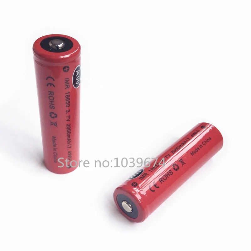 Бесплатная DHL для высокая утечка IMR 18650 2000mah 3 7 V 7.4WH заряжаемый литий ионные
