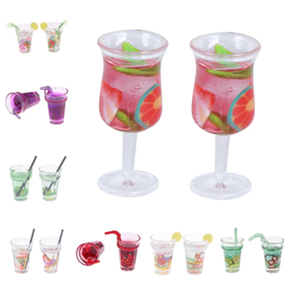 

1/2 шт. весы 1:12 кукольный домик мини Lemon Milk Чай воды Кубок фрукты аксессуары для миниатюрного кукольного домика чашки игрушки украшения подар...