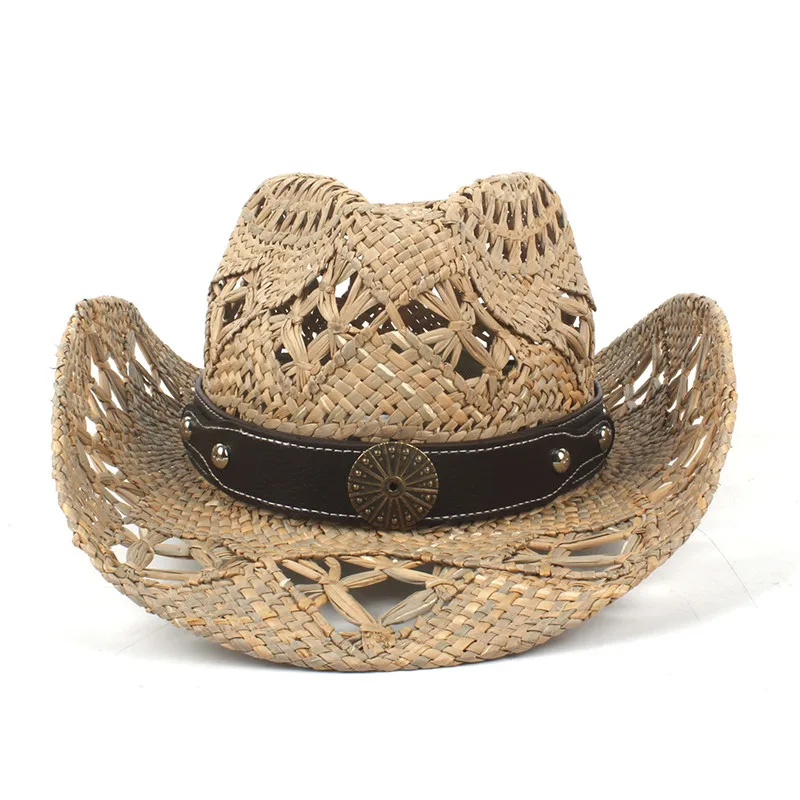 Шляпа в ковбойском стиле для мужчин и женщин Соломенная Панама ручной работы