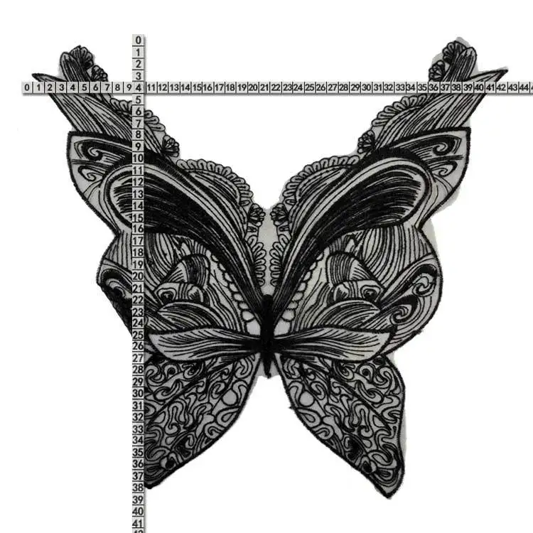 Большой кружевной воротник с бабочкой 1 шт. вышивка тюль кружевная ткань шитая