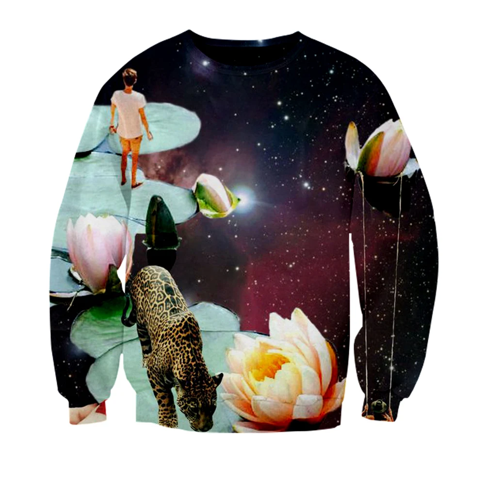 2019 new Fashion 3D print splice Galaxy harajuku mens sweatshirt hip hop men clothes winter women Sports fitness casual wear | Мужская