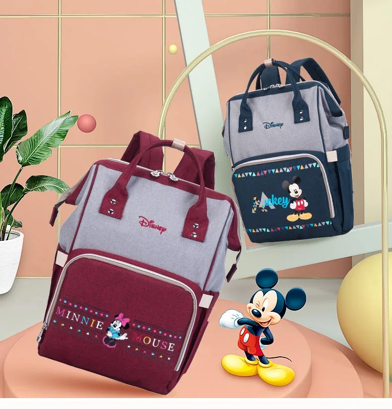 Disney модная сумка для мамы многофункциональный большой емкости Сумки из натуральной кожи беременных Детский рюкзак из портативный беременной женщины сумка для детских вещей