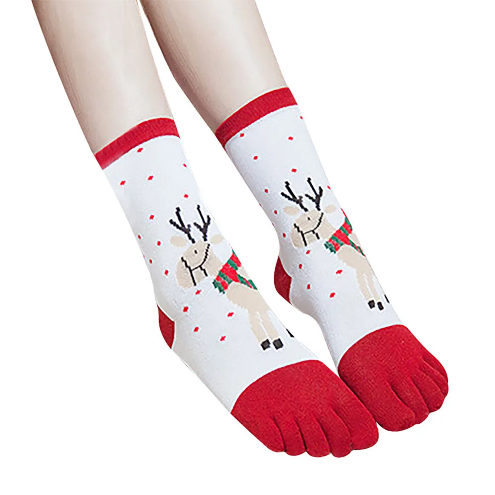 Рождественский Unisec принт многоцветный носком носки пять пальцев