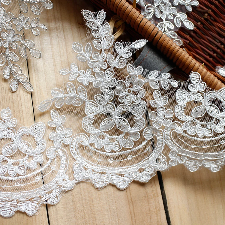 1 ярд Ширина 15.5 см Фата Интимные аксессуары DIY ручной вышивкой Кружево отделкой