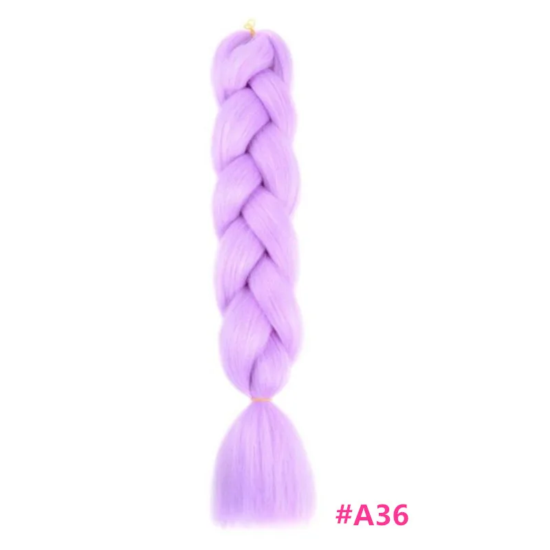 #26 Pervado волосы 2"(60 см) 1 шт. большие синтетические косы волосы для наращивания серый розовый синий сплошной цвет крючком плетение волос оптом - Цвет: #26