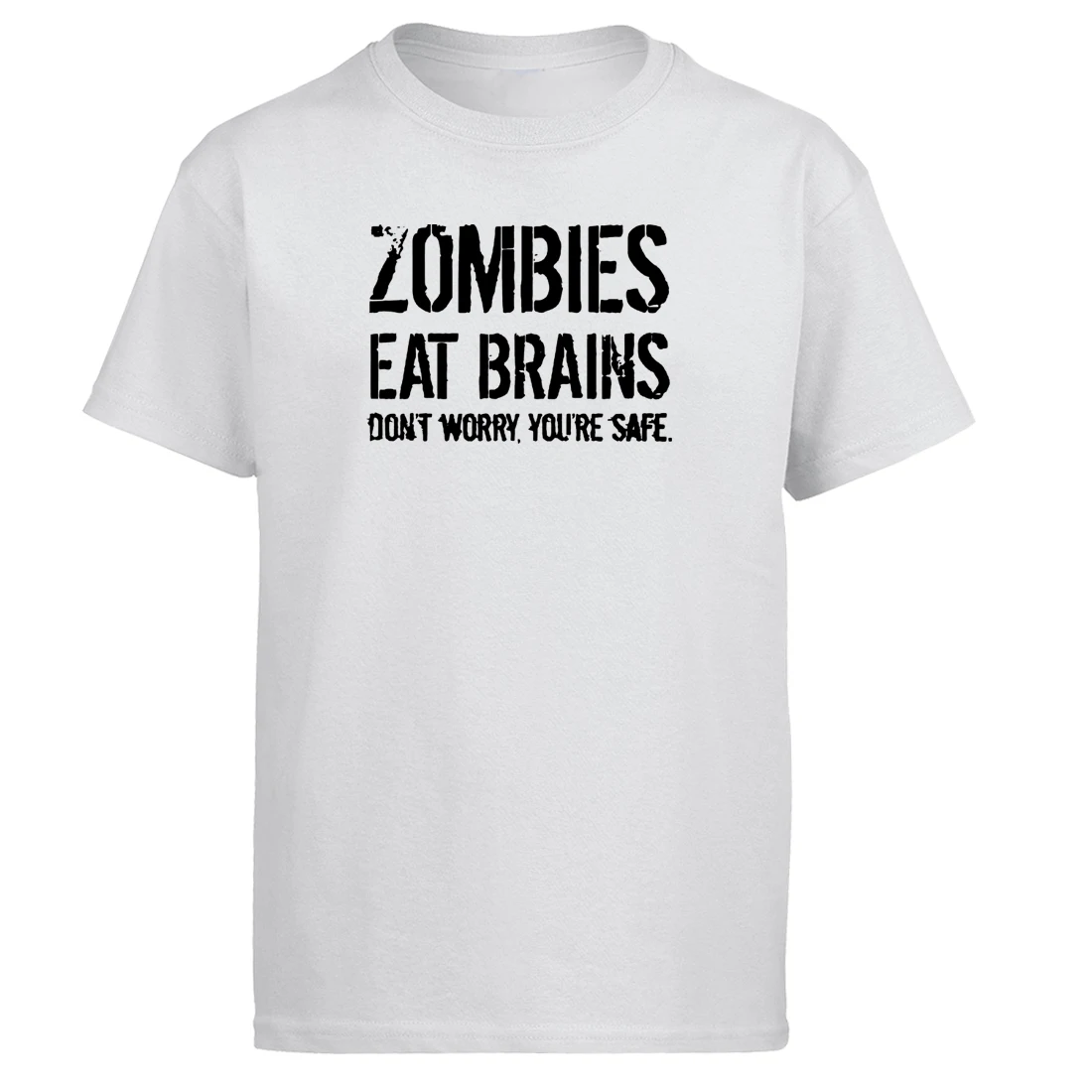 Мужская футболка с коротким рукавом Zombies Eat Brains You Are Safe летняя в стиле панк